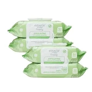 Equate Exfoliating Wet Cleansing Makeup Remover Facial Wipe, 4 Pack, 200 Count And Card Gift Maker Explorador