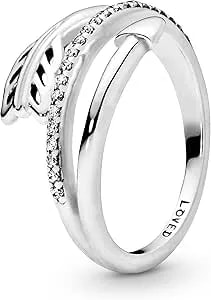 Pandora Wrap-Around Arrow Ring - Sterling Silver Ring For Women - Layering Or Stackable Ring - Gift For Her - Sterling Silver With Clear Cubic Zirconia - Size 5