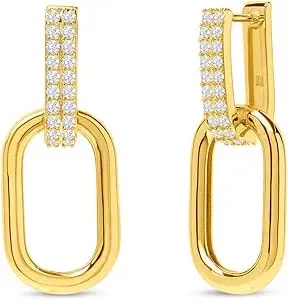Martha Stewart Luna Gold Drop Earrings With Crystals