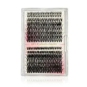 30d+40d Lash Clusters Wispy Individual Lashes 280pcs Natural C Curl Cluster Eyelash Extensions 9-16mm Mix Length, No Glue Needed Self-Adhesive Lashes For Easy Application