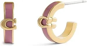 Coach Jewelry Women'S Signature C Enamel Huggie Earrings