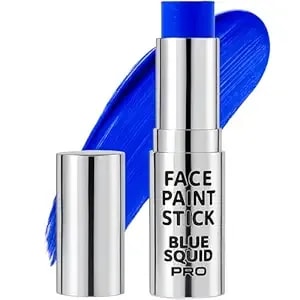 Blue Squid Pro Blue Face Paint Stick - Waterproof Blue Body Paint For Skin Adults & Kids Eye Black Baseball, Eyeblack Softball - Hypoallergenic Twist-Up Non-Toxic Makeup Stick For Cosplay, Sports, Sfx