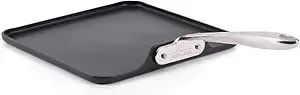 All-Clad ha1 Expert Hard Anodized Nonstick Griddle Pan For Stovetop 11x11 Inch Square Pan, Oven-Safe Up To 500°F, Professional Cookware, Dishwasher-Friendly, Pancake Pan, Cookware, Black
