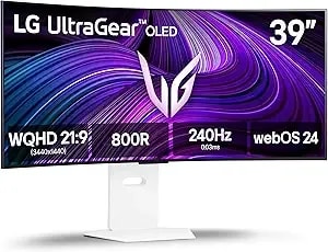 Lg 39gx90sa-W 39-Inch Ultragear Wqhd (3440 X 1440) Oled Curved Gaming Monitor 240hz, 1ms, Nvidia G-Sync Compatible, Amd Freesync Premium, Vesa Displayhdr True Black 400, Webos, Usb Type-C, White
