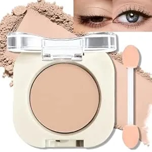 Beige Matte Eyeshadow Palette, Neutral Nude Single Eye Shadow For Older Women Makeup High Pigmented Buildable Coverage Lightweight Compact Pressed Powder Cream Eyeshadow For Daily Wear