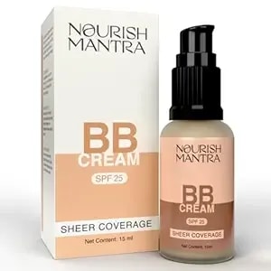 Nourish Mantra Bb Cream With Spf 25 - Best For No-Makeup-Makeup Look - Enriched With Niacinamide & Aloe Vera - Suits All Skin Types - For Women - 15 Ml