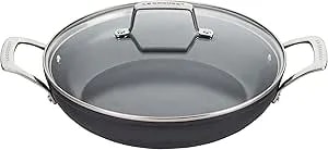 Le Creuset Essential Non-Stick Ceramic Shallow Braiser With Glass Lid, 3.5 Qt.​