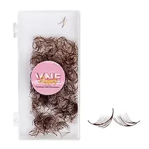 Vne 500 Fans Colorful Lash Extensions - Premade Volume Lash Extensions - Premade Mega Volume Fans - Colored Lash Extension - Russian Volume Eyelash Extensions - 6d, Brown, D Curl, 14mm