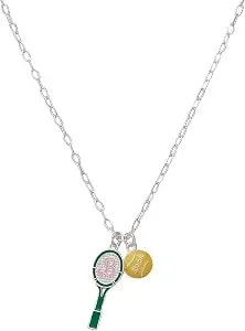 Alex And Ani Barbie™ Tennis Charm Pendant, Brass Shiny Silver