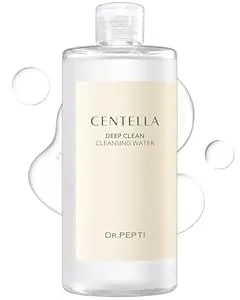 Dr.Pepti Centella Micellar Cleansing Water – Tear-Free Face & Eye Makeup Remover For Sensitive Dry Skin – Low Ph, No-Rinse Formula With 6 Peptides, Lha & Apple Amino Acids, 13.5 Fl Oz