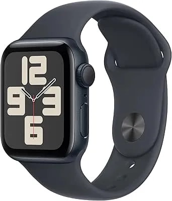 Apple Watch SE (2nd Gen) [GPS 40mm] Smartwatch With Midnight Aluminum Case With Midnight Sport Band S/M. Fitness And Sleep Trackers, Crash Detection, Heart Rate Monitor, Retina Display