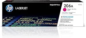 HP 206A Magenta Toner Cartridge - Works With Color Laserjet Pro M255, MFP M282, M283 Series - W2113A
