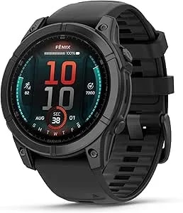 Garmin FēNix® E – 47 Mm, Amoled, Premium Multisport Gps Smartwatch, Long-Lasting Battery Life, Slate Gray Steel With Black Band