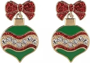 Hallmark Enamel And Stone Ornament Earrings