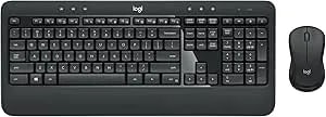 Logitech MK540 Advanced Wireless Keyboard And Mouse Combo For Windows, 2.4 Ghz Unifying USB-Receiver, Multimedia Hotkeys, 3-Year Battery Life, For PC, Laptop