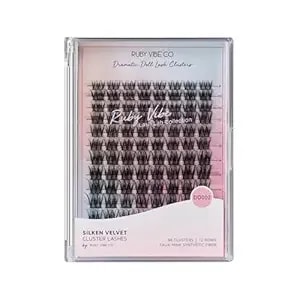 Edgy Stiletto Wisps dd002 Lash Clusters, Dramatic Doll Lash Clusters, Faux-Mink Synthetic Fiber, Vegan & Cruelty-Free, 96 Clusters, 12 Rows - Ruby Vibe Co
