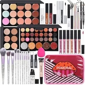 Makeup Kit For Women Full Kit Eyeshadow Eyeliner Lipgloss, Lipstick Makeup Brushes Mascara Eyebrow Pencil Concealer Face Powder Primer Make Up Set For Girls Beginners