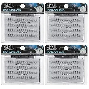 Ardell False Eyelashes Short Black, Diy Lash Clusters, Eyelash Extension Kit, 4 Pack