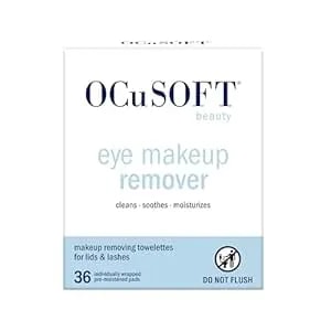 Ocusoft Beauty Eye Makeup Remover, Individually Wrapped Makeup Removing Towelettes For The Face, Lids And Lashes, 36 Count