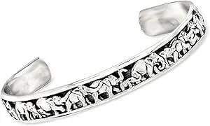 Ross-Simons Sterling Silver Elephant Cuff Bracelet