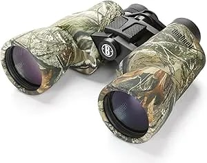 Bushnell Powerview 10x50mm Porro Prism Instafocus Binoculars – Realtree AP Camo, Ideal For Hunting, Birding, Hiking & Outdoor Adventures