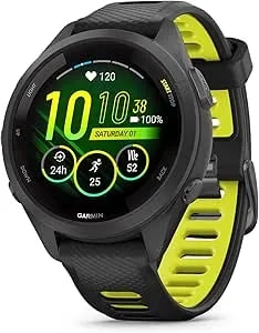 Garmin Forerunner 265s Running Smartwatch, Colorful Amoled Display, Training Metrics And Recovery Insights, Black And Amp Yellow