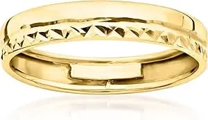 Ross-Simons Italian 14kt Yellow Gold Diamond-Cut And Polished Ring