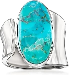 Ross-Simons Turquoise Wrap Ring In Sterling Silver