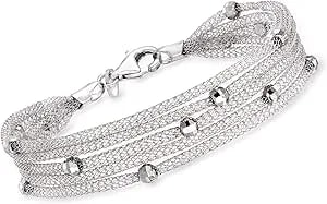 Ross-Simons Italian Sterling Silver Multi-Strand Mesh Bracelet