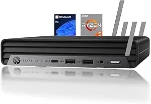 Hp Elite 805 Business Mini Desktop Computer, Amd Ryzen 5 (Beat i7-11700), 8gb Memory, 256gb Pcie Ssd, Ultra-Quiet Design, Dual 4k Display Support, Usb-C + Wi-Fi 6, Keyboard & Mouse, Windows 11