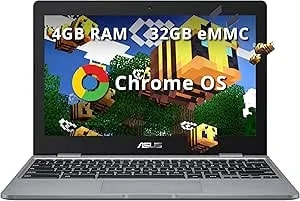 Asus c223 11.6/'' Hd Chromebook Laptop, Intel Celeron n3350 Processor, 4gb Ram, 32gb Emmc Flash Memory, Intel Hd Graphics, Hd Webcam, Stereo Speakers, Chrome Os, Gray, (Renewed)