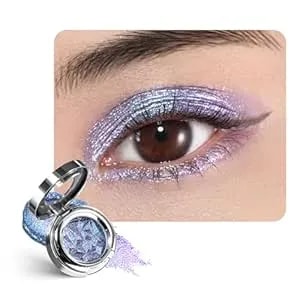 Duochrome Eyeshadow Purplr Blue Glitter Eye Shadow,Shimmer Metallic High-Pigment,Color Shift Eye Makeup For Rave, Vegan & Cruelty-Free#02
