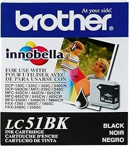 Brother Innobella LC51BK -Ink Cartridge, 500 Page Yield, Black