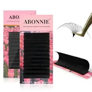 Premium Automatic Flowering Lashes Fast Blooming Easy Fan Eyelash Extension Cashmere Matte Soft Mega Volume Fans (0.03-D, Mix 8-15mm), Black