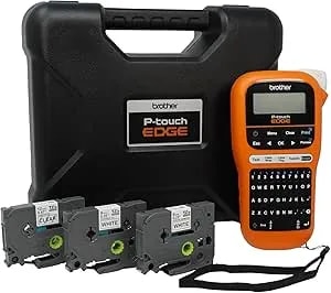 Brother Pt-e110bp Contractor Kit: P-Touch Handheld Industrial Label Printer Plus 3 Tapes (Up To 12mm Labels)