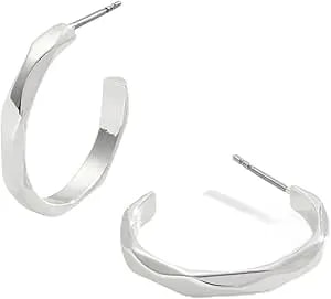 Alex And Ani Faceted Hoop Earrings