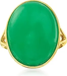 Ross-Simons Jade Ring In 14kt Yellow Gold