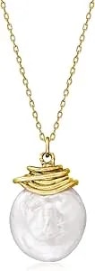 Ross-Simons 13mm Cultured Baroque Coin Pearl Pendant Necklace
