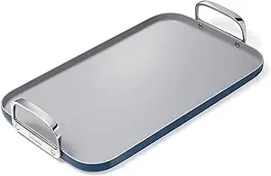 Caraway Double Burner Griddle - 19x12” Griddle Pan - Non-Stick Ceramic Coated - Non Toxic, Ptfe & Pfoa Free - Oven Safe & Compatible With All Stovetops - Navy