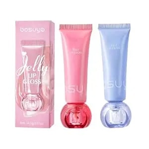 Lip Gloss Set, 2 Pack Cute Lip Gloss For Girls, Non Sticky Hydrating Tinted Lip Gloss, Lip Oil Glossy Natural Shine, Flavored Lip Gloss Set