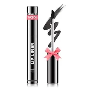 Lip Stain Peel Off, Lip Liner Moisturizing Long-Lasting & Waterproof, Transfer Proof & Plumping, Non-Stick Cup (Black)