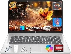Hp 17 Inch Laptop, Amd Ryzen 5 7430u (Up To 4.3ghz), 17.3" Fhd Anti-Glare Ips Display, 16 Gb Ram, 1 Tb Ssd, Amd Radeon Graphics, Copilot-Ai, Wi-Fi 6, Long Battery Life, Windows 11 Pro, W/Accessories
