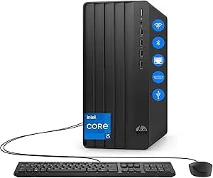 HP Desktop Computer Tower PC, Intel 6-Core i5-12500 Processor, 8GB DDR4 RAM, 512GB Pcie Nvme SSD, Wifi & Bluetooth, KB & Mouse, Windows 11 Home, For Home Office, Business & Student