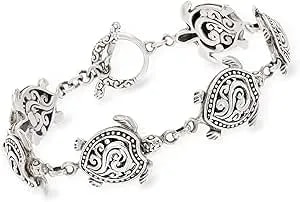Ross-Simons Sterling Silver Bali-Style Turtle Bracelet