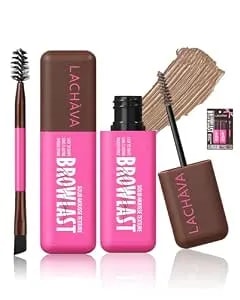 2 Pack Waterproof Brow Gel, Eyebrow Tint And Setting 2-In-1 Fluffy Volumizing Brow Mousse, All Day Hold Eyebrow Gel With Brush For Natural Full-Looking Eyebrow Makeup, Blonde