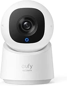 Eufy Security Indoor Cam C210, Home Security Camera, 1080p Resolution 360° PTZ, Plug-In Security Indoor Camera With 2.4G Wi-Fi, Human/Motion AI, Night Vision, AI Tracking, Homebase 3 Compatible