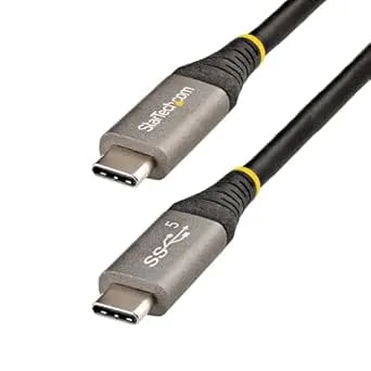 Startech 6.6ft (2m) USB-C Cable, USB 5Gbps, 100W (5A) PD, 4K 60Hz DP Alt Mode, TPE Jacket, Thunderbolt Compatible