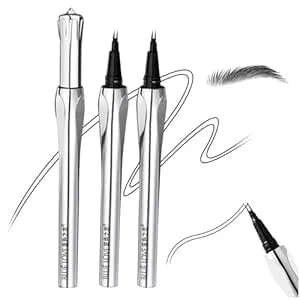 Blue Love 2pcs Two Prong Eyebrow Pens For Women - Waterproof, Long-Lasting Microblading Brow Pencils With Hair-Like Strokes For All-Day Eye Makeup (2pcs Grey)