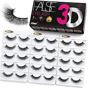 Eliace False Eyelashes Natural Look Cat Eye Lashes Wispy Strips,15 Pairs 3d Mink Lashes Fake Eyelashes Volume Fluffy Thin Soft Band Comfortable Long Thick Dramatic Cross Eyelash Reusable, Arya Style