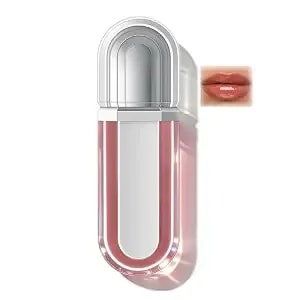 Ginger Plumping Lip Gloss Lipstick, Moisturizing Lip Balm, 12hr Long-Lasting Moisture, Smooth Soft Liquid Lip Glosses Lip Stain With Sheer Colors For Girls And Women Makeup, 0.25 Fl Oz, 03